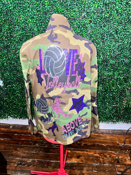 VOLLEYBALL CAMOUFLAGE BLING Patchwork JACKET