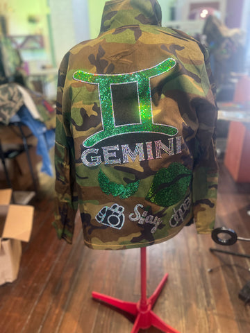 Gemini CAMOUFLAGE BLING Patchwork JACKET Gemini CAMOUFLAGE BLING Patchwork JACKET