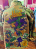 MARDI GRAS MASK CAMOUFLAGE BLING Patchwork JACKET