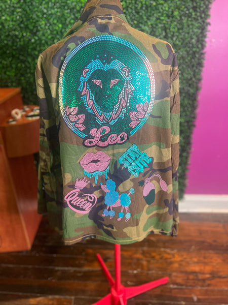LEO LUX CAMOUFLAGE BLING Patchwork JACKET
