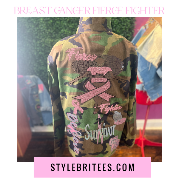 Breast Cancer FIERCE FIGHTER Patchwork JACKET