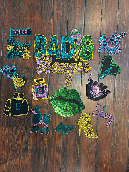 Bad and Bougie DENIM BLING Patchwork JACKET