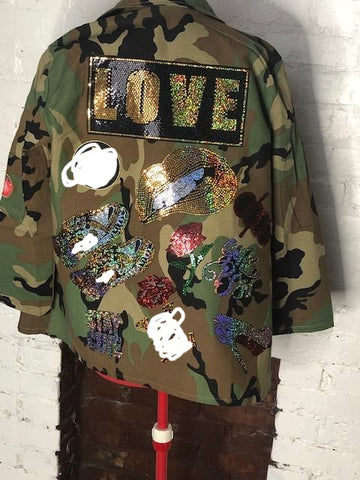 GABBY Camouflage  Patchwork Jacket GABBY Camouflage  Patchwork Jacket