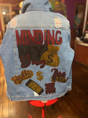 MINDING MY BAG DENIM BLING Patchwork JACKET MINDING MY BAG DENIM BLING Patchwork JACKET