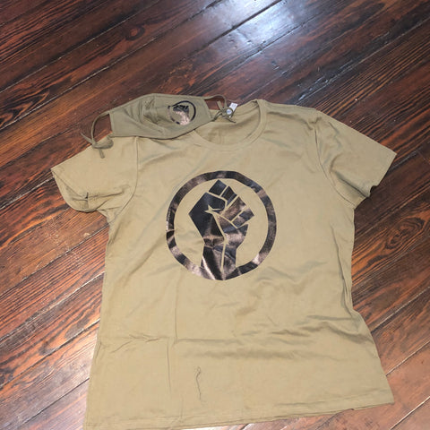BLACK POWER FIST FLAT PRINT T-SHIRT BLACK POWER FIST FLAT PRINT T-SHIRT
