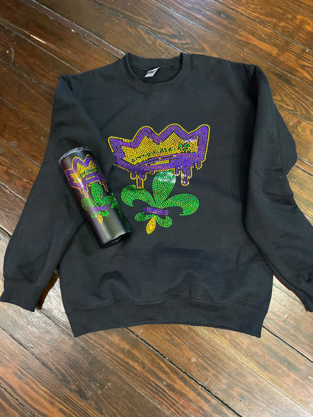 MARDI GRAS DRIP QUEEN Bling TEE & TUMBLER SET