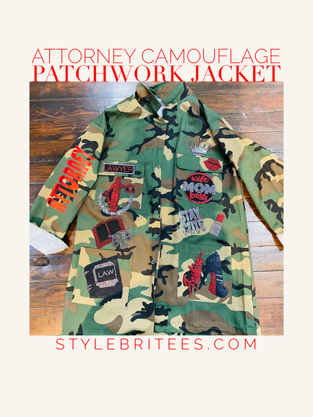 ATTORNEY CAMOUFLAGE BLING Patchwork JACKET
