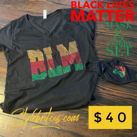 BLM BLING T-SHIRT &  MASK SET BLM BLING T-SHIRT &  MASK SET