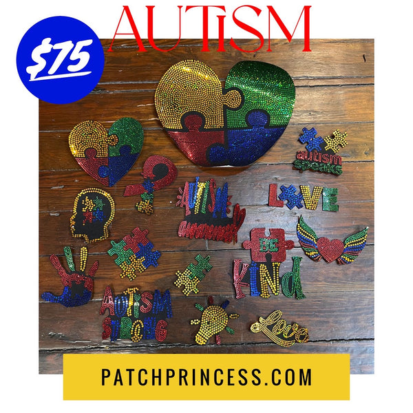 AUTISM CAMOUFLAGE BLING Patchwork JACKET