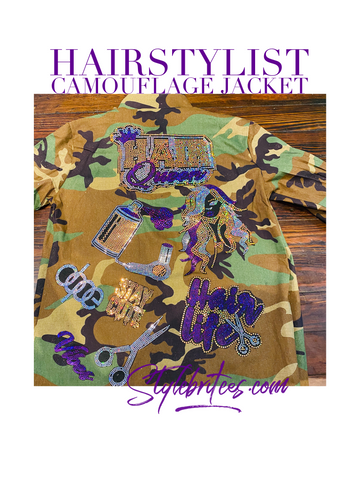 HAIR QUEEN CAMOUFLAGE BLING Patchwork JACKET HAIR QUEEN CAMOUFLAGE BLING Patchwork JACKET