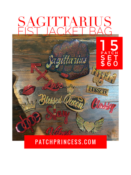 SAGITTARIUS Fist  CAMOUFLAGE BLING Patchwork JACKET