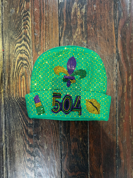 Mardi Gras 504 Beanie