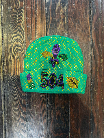 Mardi Gras 504 Beanie