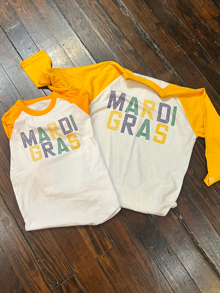 MARDI GRAS BASEBALL SHIRT