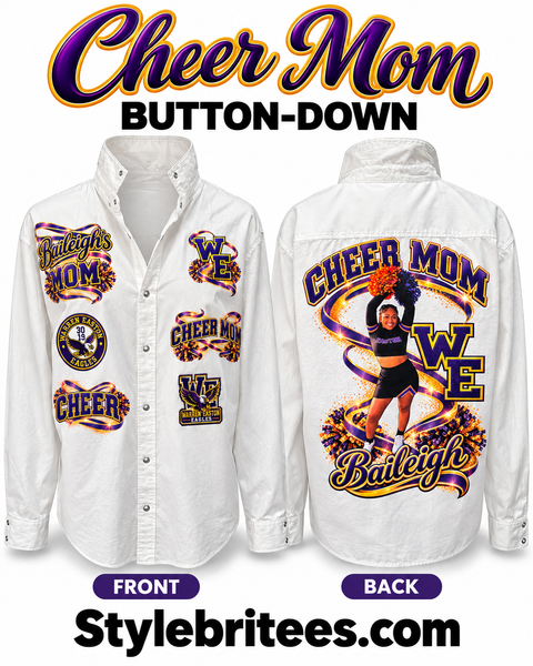 CHEER MOM Button Down