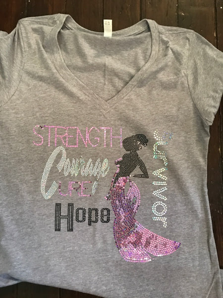 BREAST CANCER STRENGTH COURAGE CURE HOPE