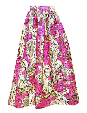 MAXI PRINT SKIRT PINK