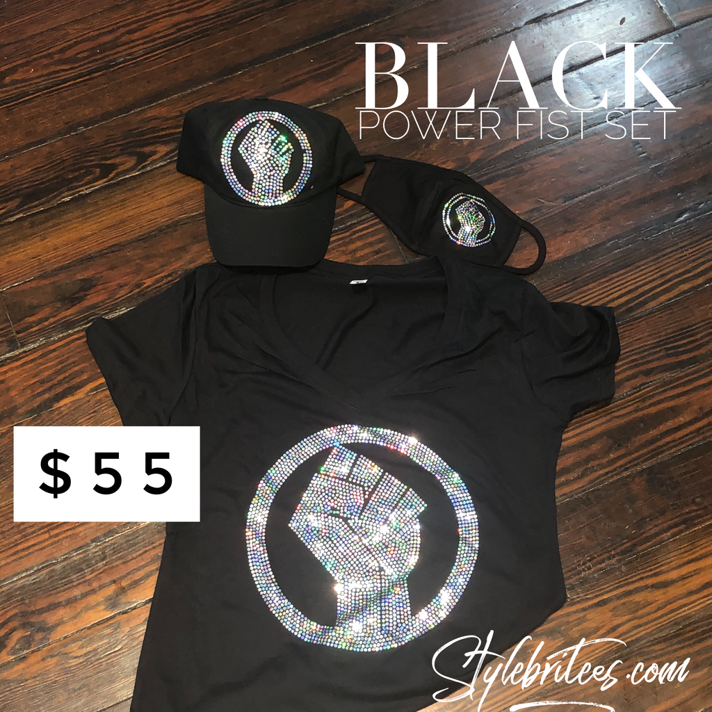 Black power 2024 fist t shirt