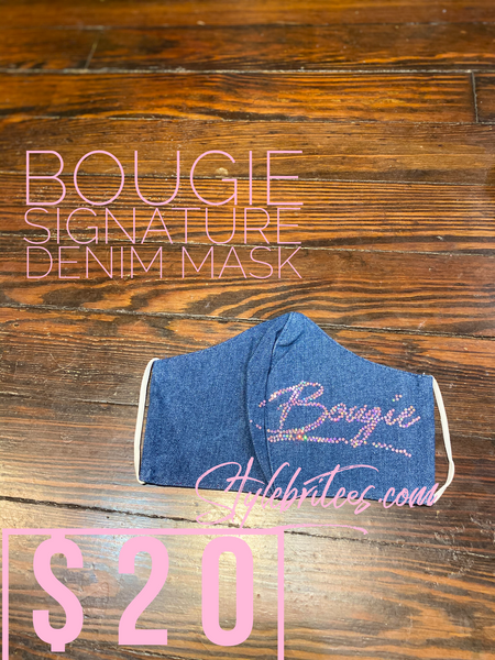 Bougie Signature Denim Face Mask