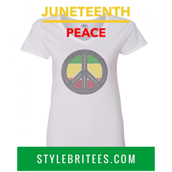 JUNETEENTH PEACE BLING T-SHIRT