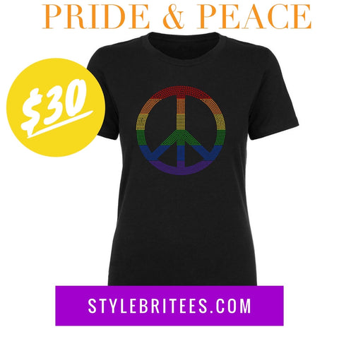 PRIDE AND PEACE BLING T-SHIRT