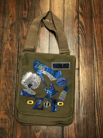ZETA PHI BETA BLING Patchwork CROSSBODY
