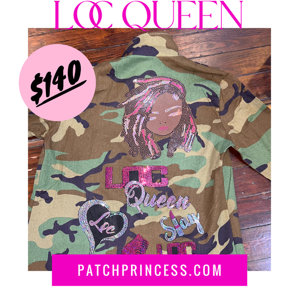 LOC QUEEN CAMOUFLAGE BLING Patchwork JACKET