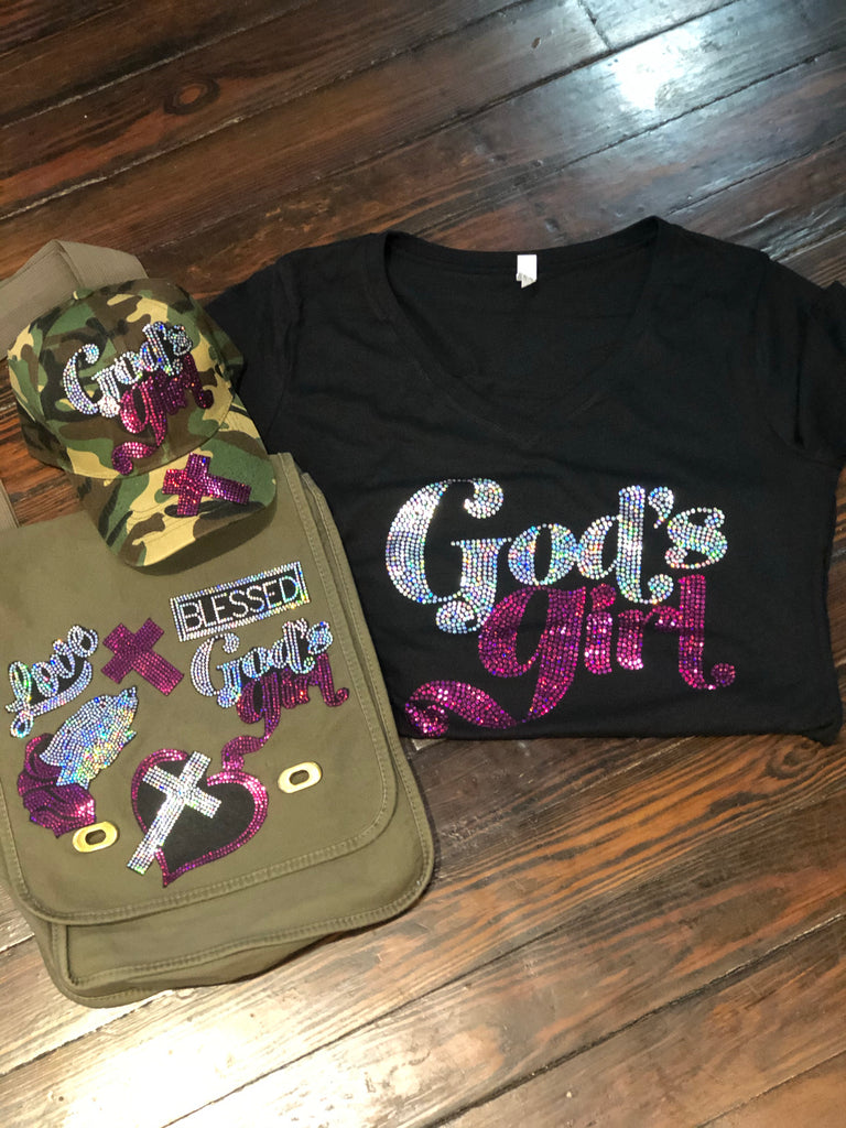 GOD'S GIRL BLING T-SHIRT & CAP – StylebriTees